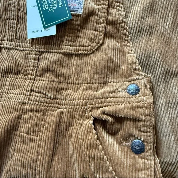 NWT Polo Country Ralph Lauren Boys Cotton Corduroy Overalls - Picture 6 of 7